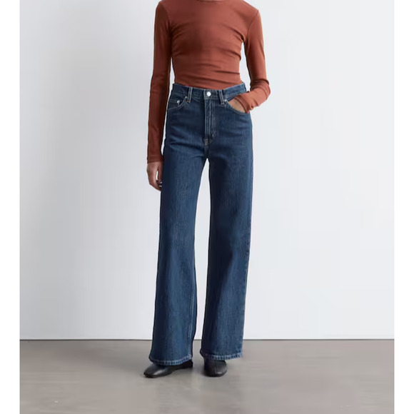 & Other Stories Denim - & other stories Wide Leg high waist Jeans preppy Y2K Medium Blue 29/28 A004542